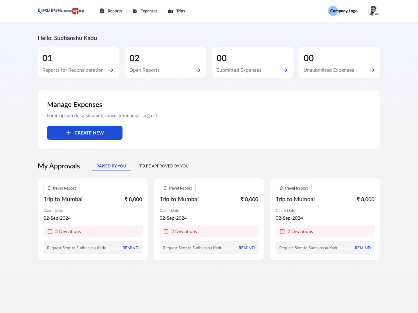 The V1 dashboard